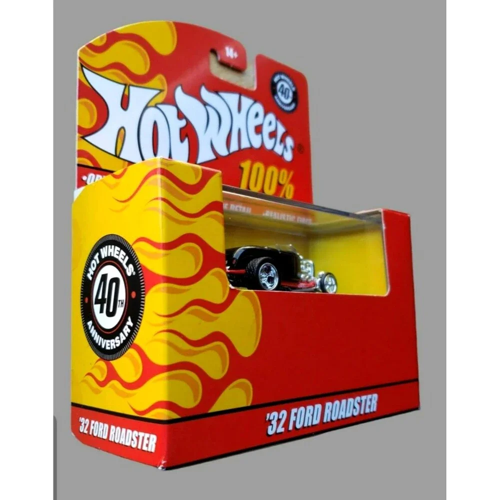 2008 100% Hot Wheels '32 FORD ROADSTER Black 40Th. Anniversary Real Riders M3685